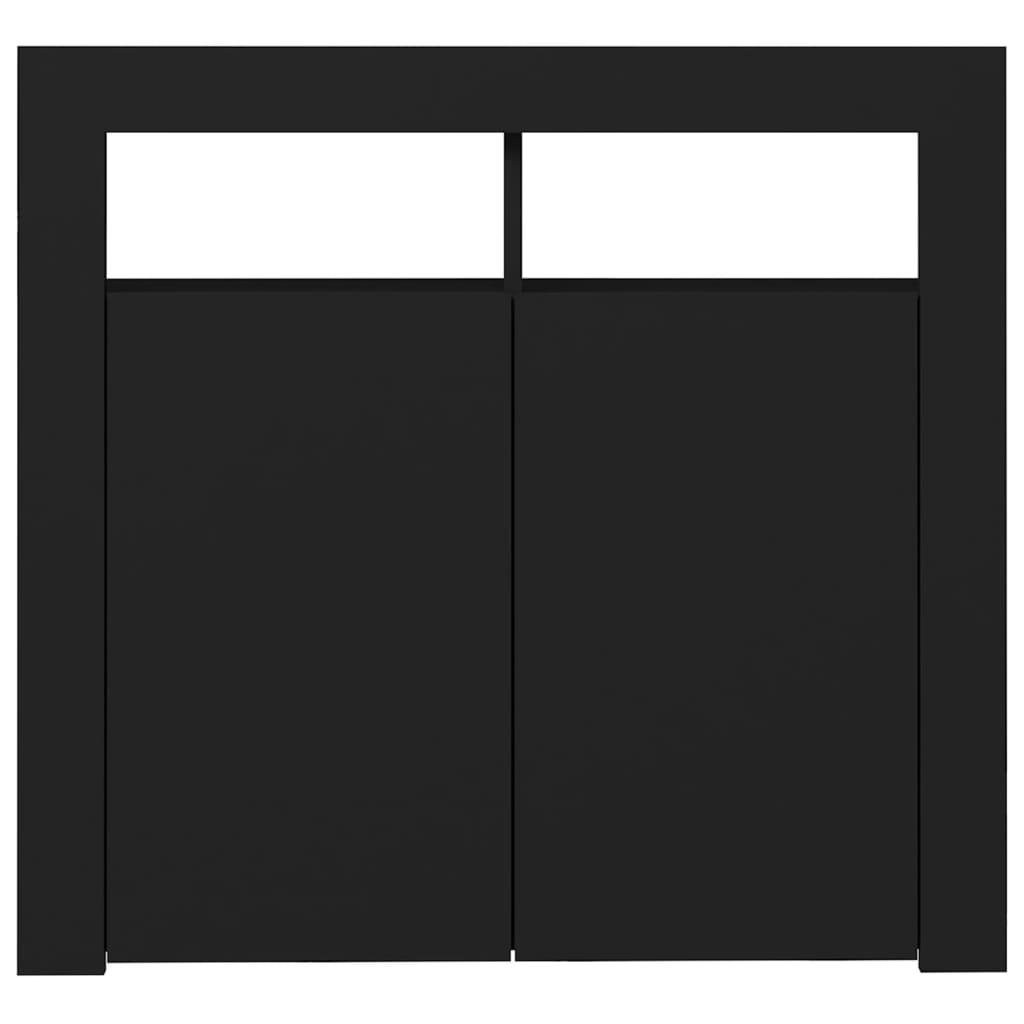 Sideboard with LED Lights Black 80x35x75 cm