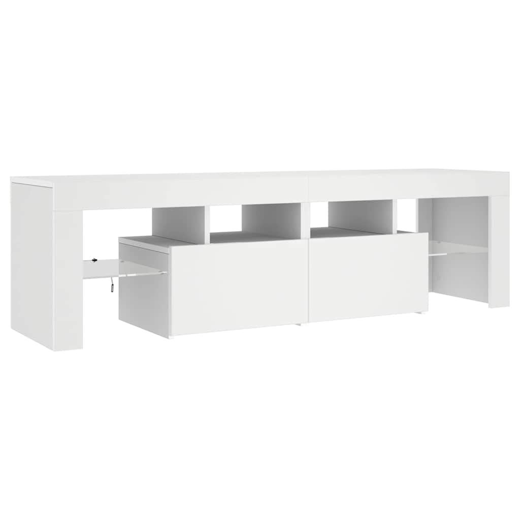TV Cabinet with LED Lights White 140x36.5x40 cm