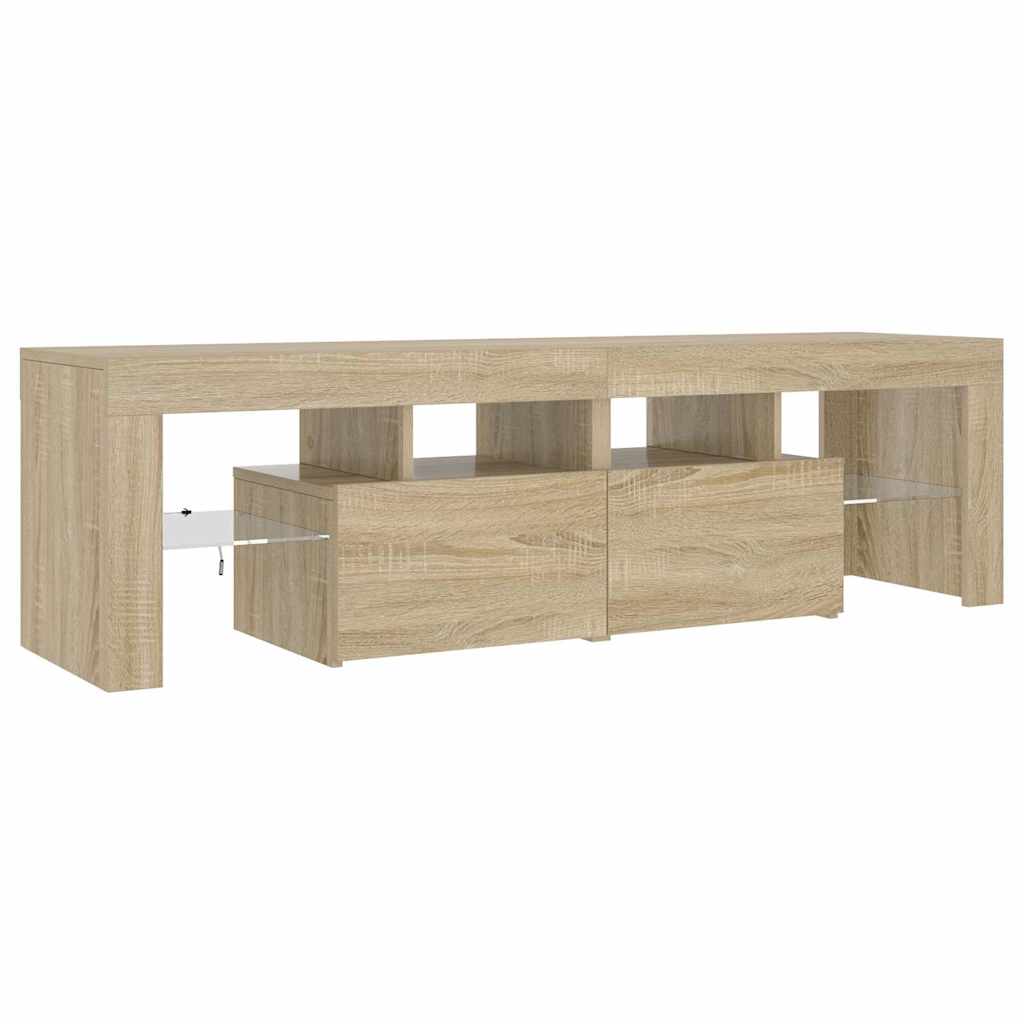 TV Cabinet with LED Lights Sonoma Oak 140x36.5x40 cm