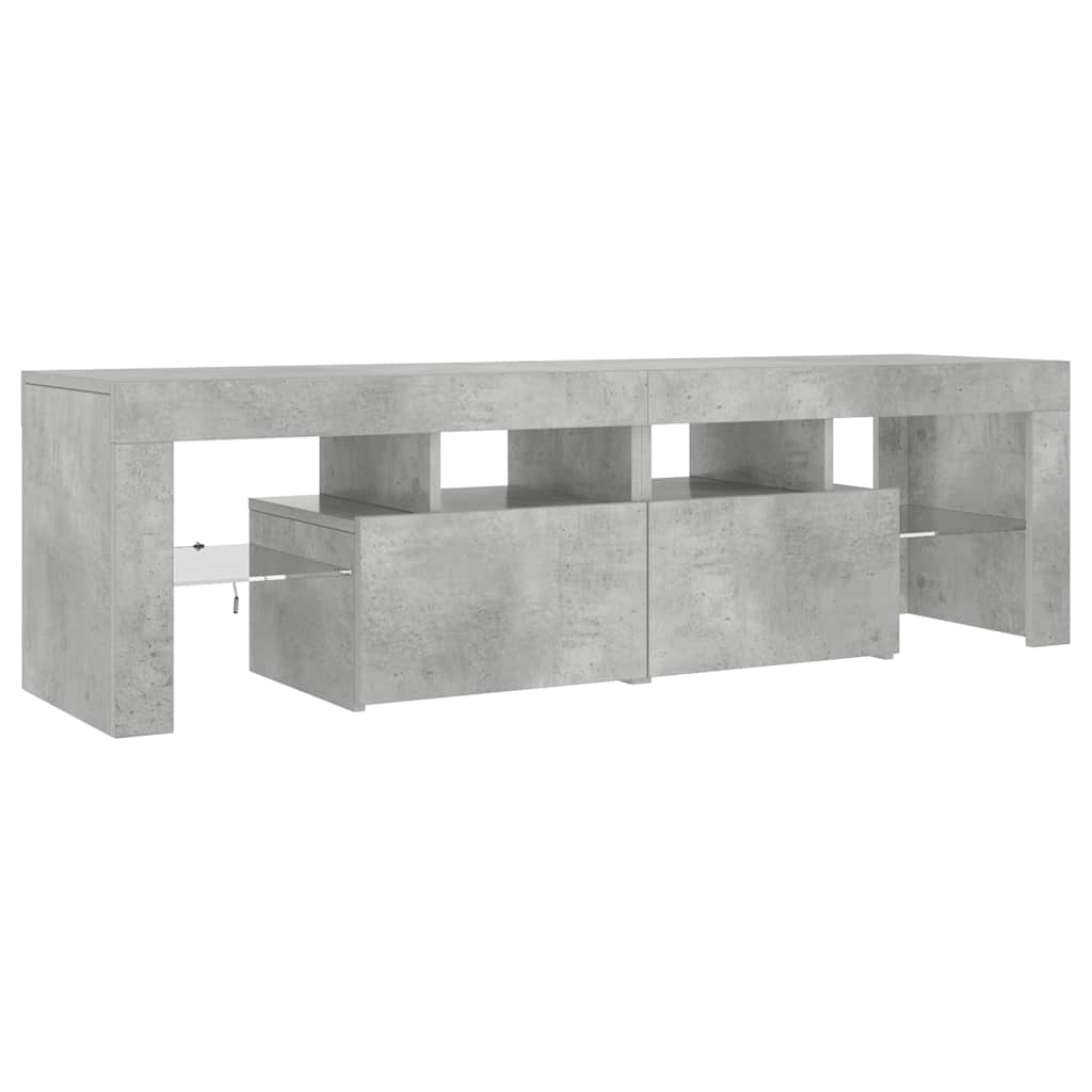 TV Cabinet with LED Lights Concrete Grey 140x36.5x40 cm