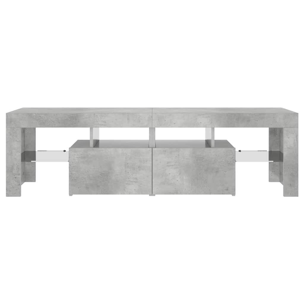 TV Cabinet with LED Lights Concrete Grey 140x36.5x40 cm