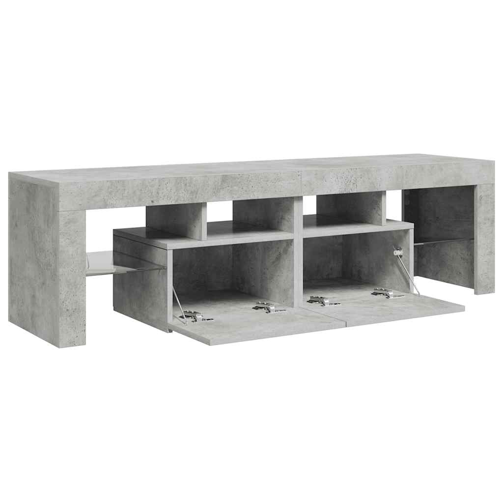 TV Cabinet with LED Lights Concrete Grey 140x36.5x40 cm