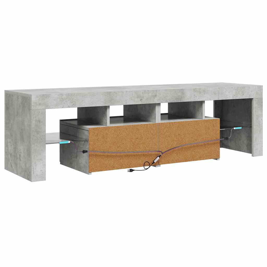 TV Cabinet with LED Lights Concrete Grey 140x36.5x40 cm
