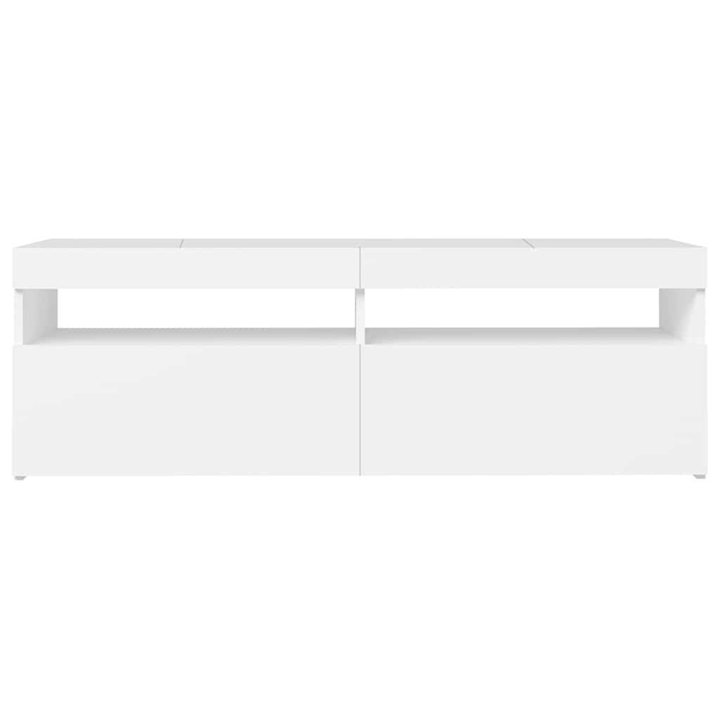 TV Cabinet with LED Lights White 120x35x40 cm