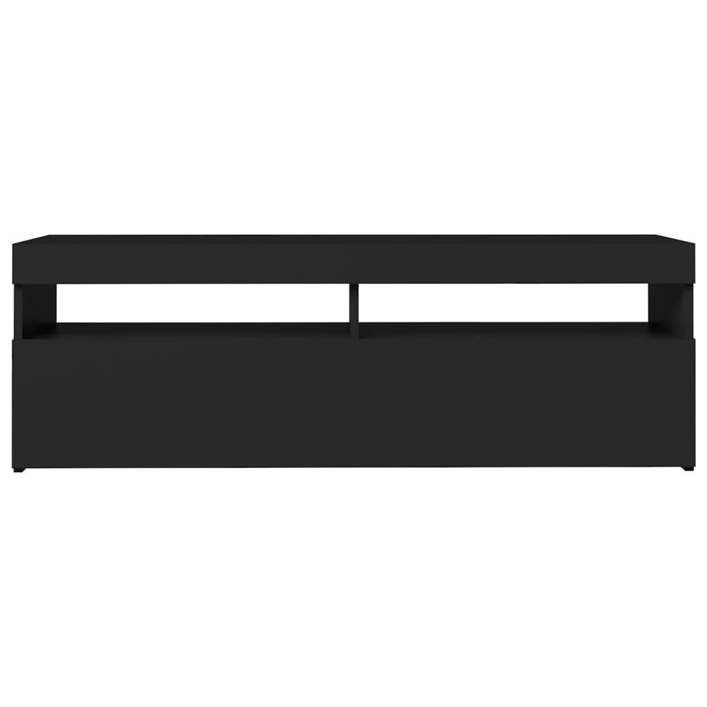 TV Cabinet with LED Lights Black 120x35x40 cm