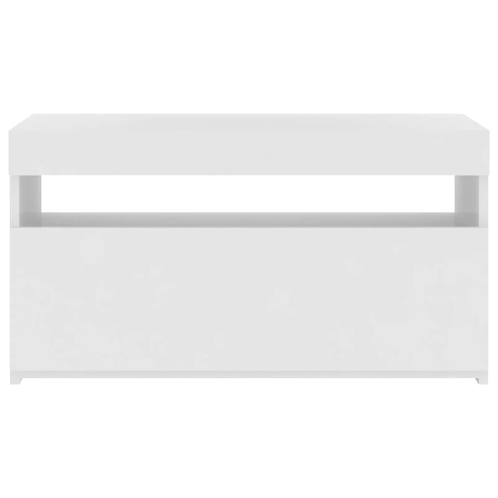 TV Cabinet with LED Lights White 75x35x40 cm