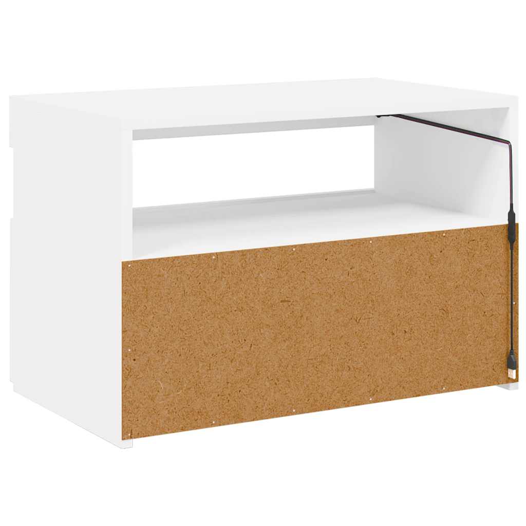 TV Cabinet with LED Lights White 60x35x40 cm