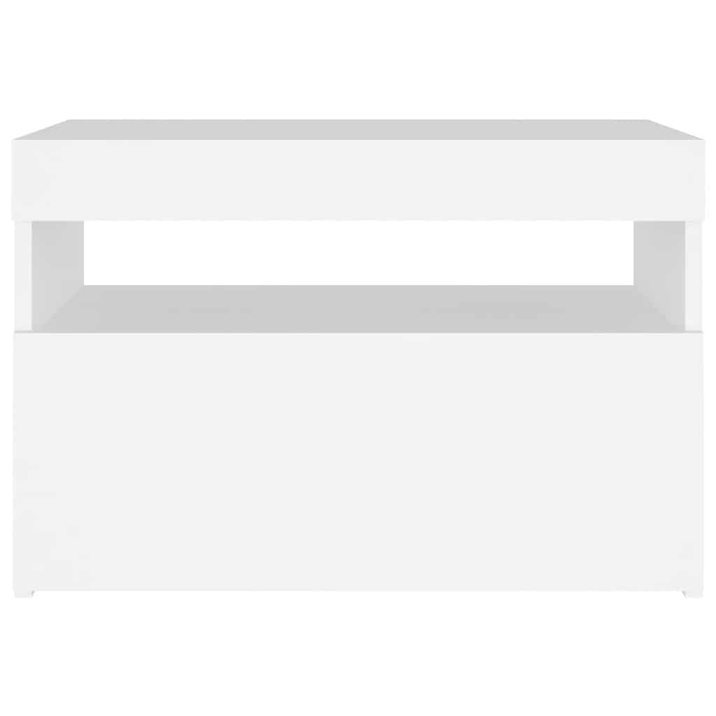 TV Cabinet with LED Lights White 60x35x40 cm