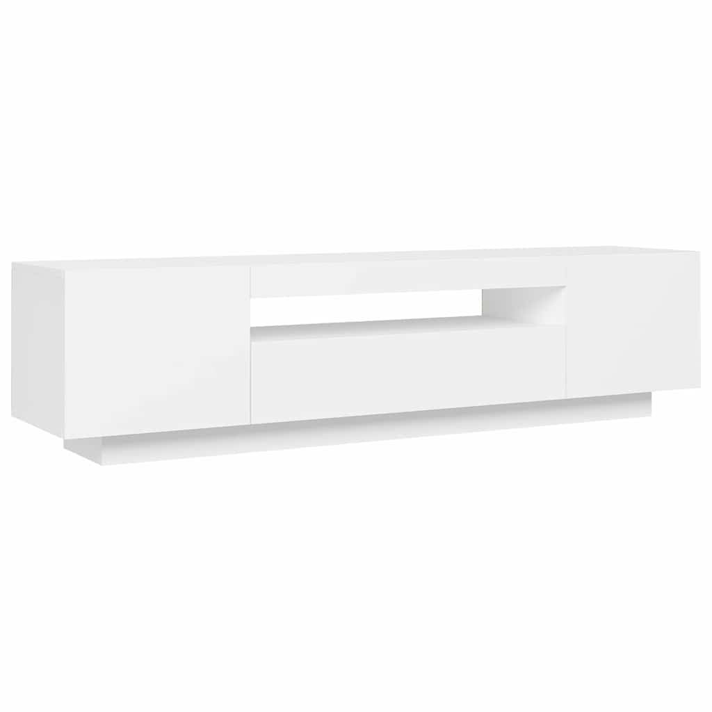 TV Cabinet with LED Lights White 160x35x40 cm