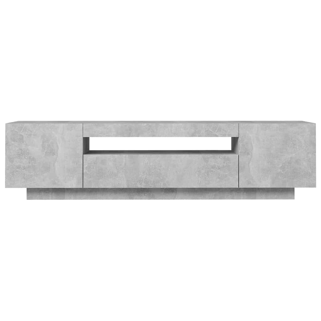 TV Cabinet with LED Lights Concrete Grey 160x35x40 cm