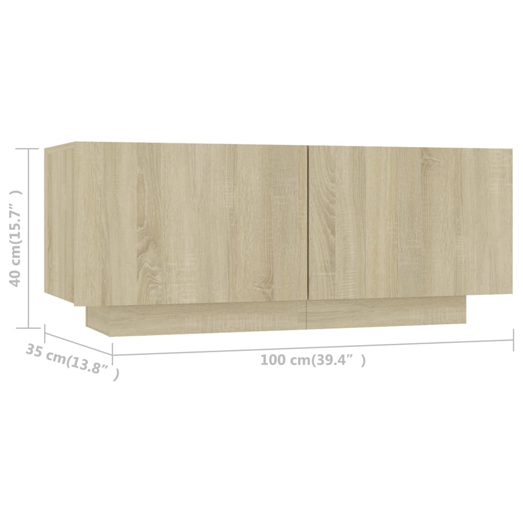 TV Cabinet Sonoma Oak 100x35x40 cm Engineered Wood