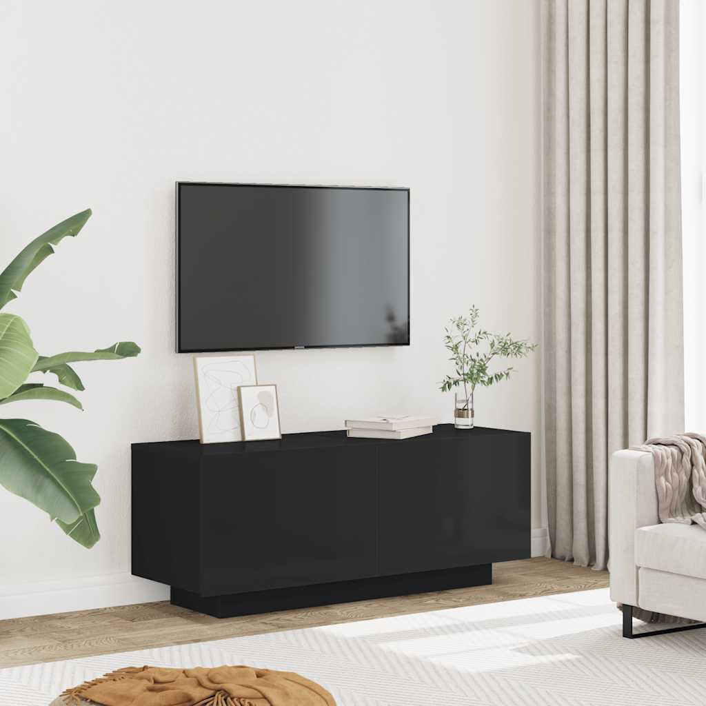 TV Cabinet High Gloss Black 100x35x40 cm Engineered Wood