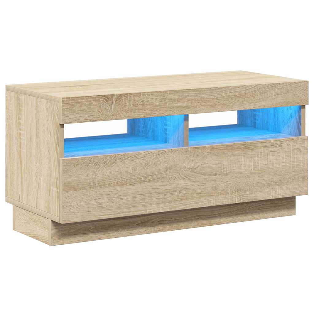TV Cabinet with LED Lights Sonoma Oak 80x35x40 cm