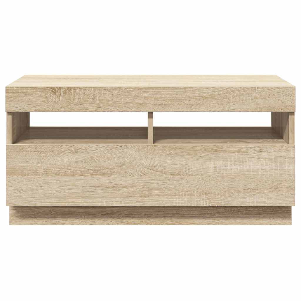 TV Cabinet with LED Lights Sonoma Oak 80x35x40 cm