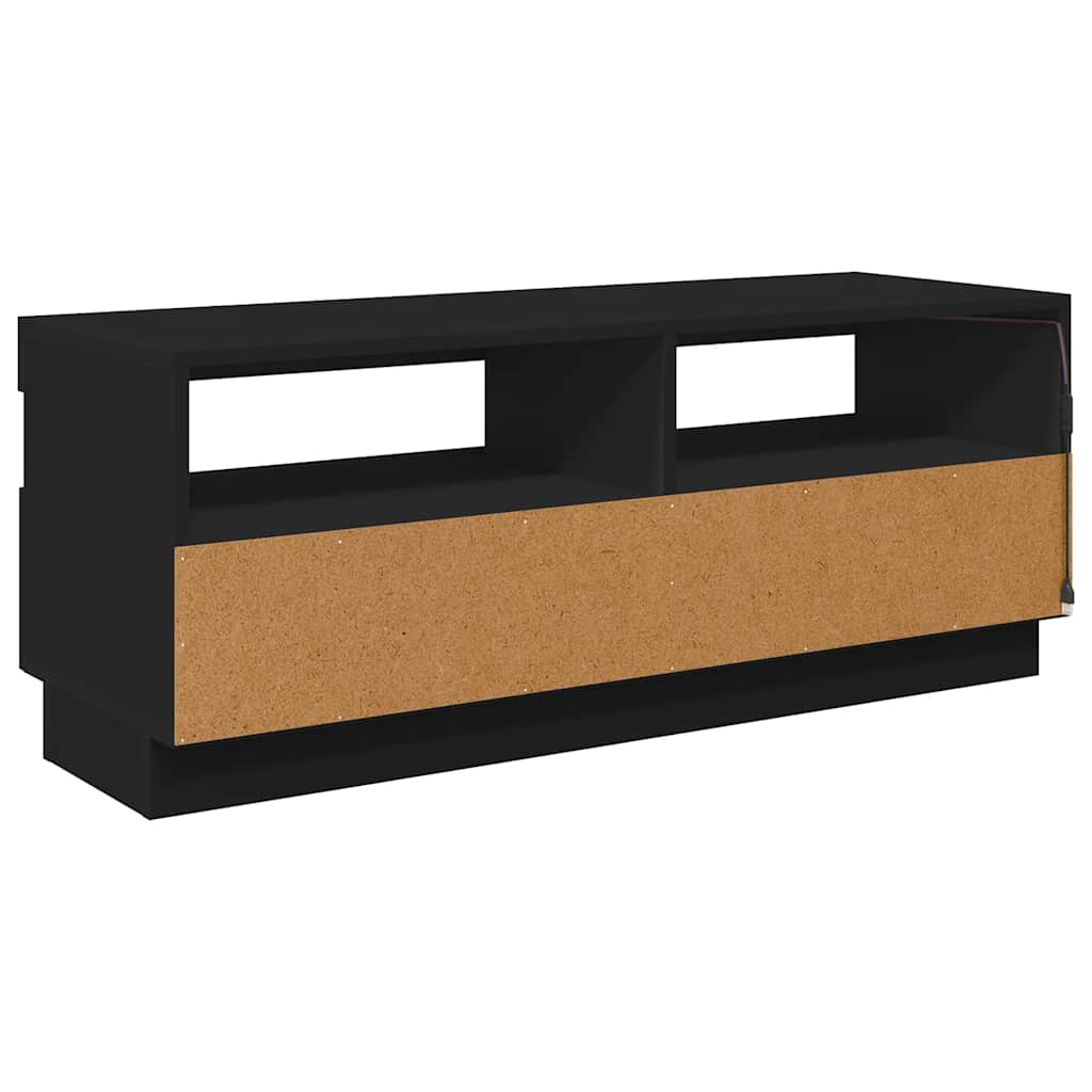 TV Cabinet with LED Lights Black 100x35x40 cm