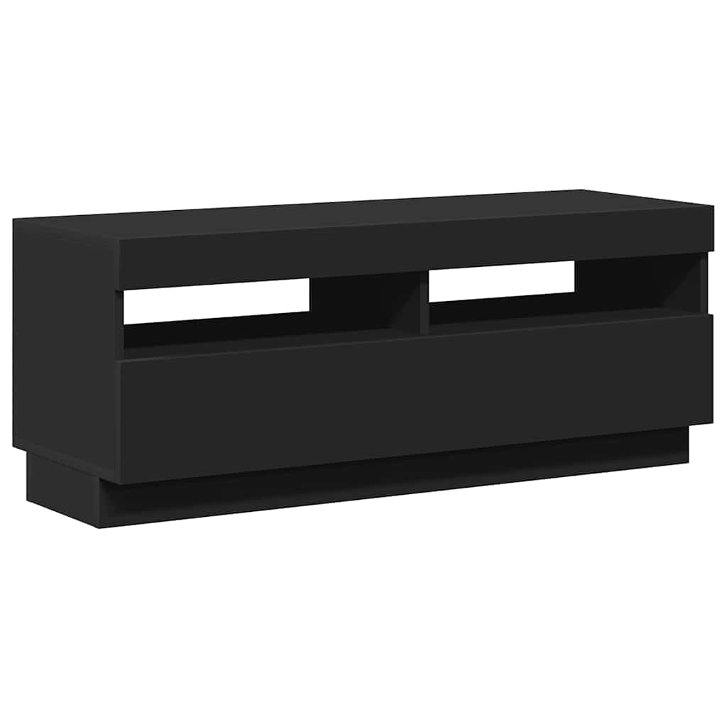 TV Cabinet with LED Lights Black 100x35x40 cm