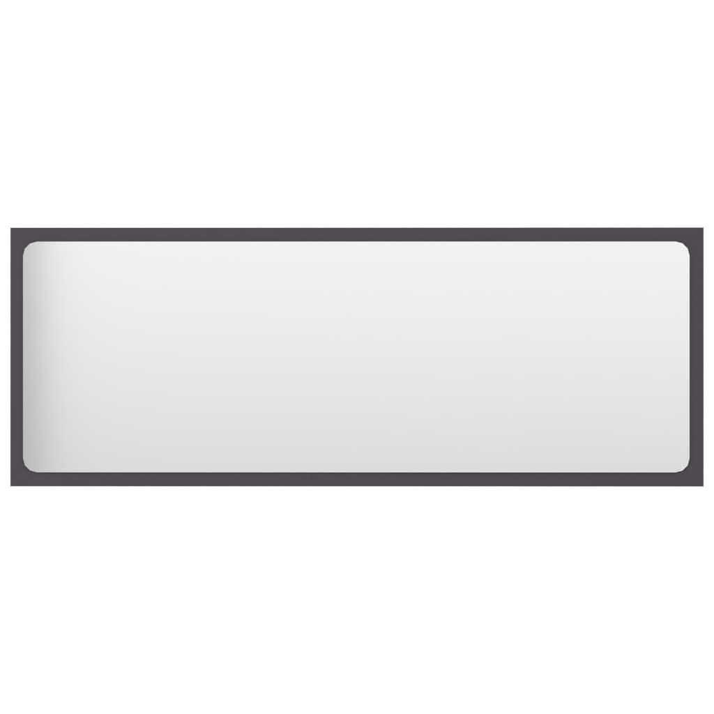 Bathroom Mirror Grey 100x1.5x37 cm Engineered Wood