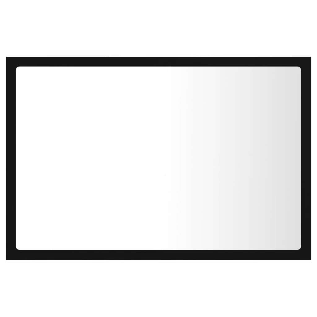 LED Bathroom Mirror Black 60x8.5x37 cm Acrylic