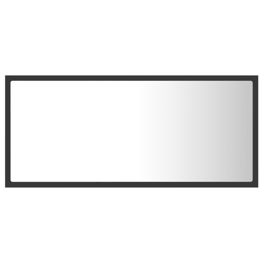 LED Bathroom Mirror Grey 90x8.5x37 cm Acrylic