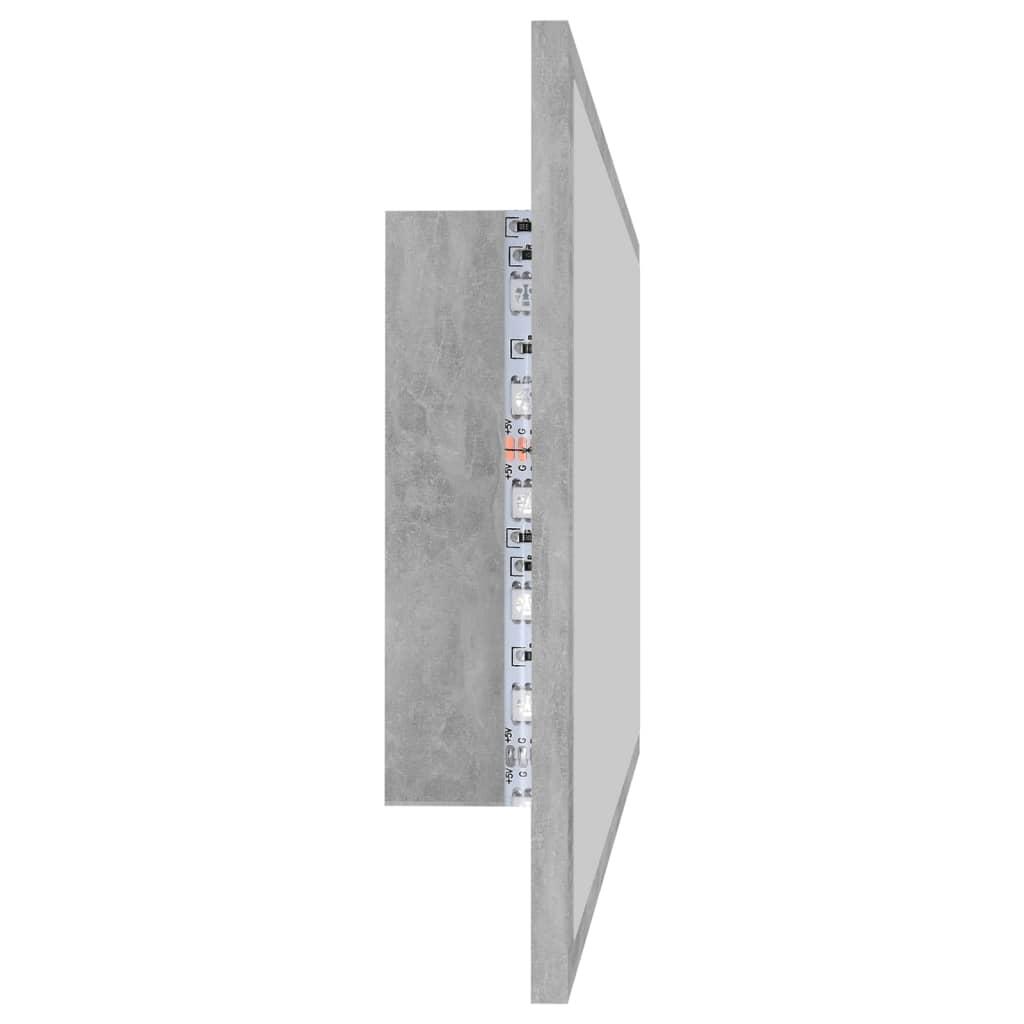 LED Bathroom Mirror Concrete Grey 90x8.5x37 cm Acrylic