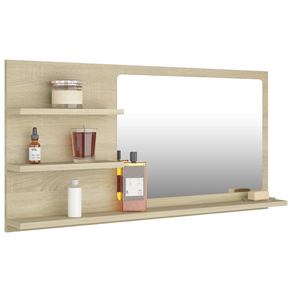 Bathroom Mirror Sonoma Oak 90x10.5x45 cm Engineered Wood