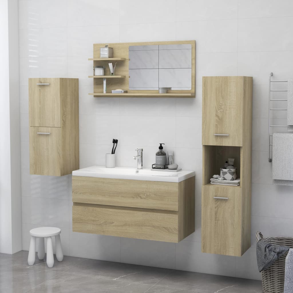 Bathroom Mirror Sonoma Oak 90x10.5x45 cm Engineered Wood