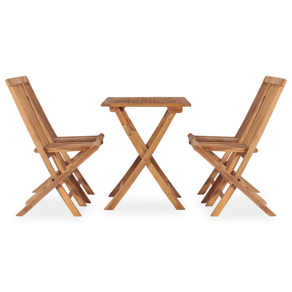 5 Piece Folding Outdoor Dining Set Solid Teak Wood