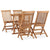 5 Piece Folding Outdoor Dining Set Solid Teak Wood