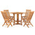 5 Piece Folding Outdoor Dining Set Solid Teak Wood