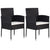 3 Piece Garden Dining Set Poly Rattan Black