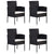 5 Piece Garden Dining Set Poly Rattan Black