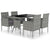 5 Piece Garden Dining Set Poly Rattan Anthracite & Grey