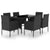 7 Piece Garden Dining Set Poly Rattan Black