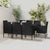 9 Piece Garden Dining Set Poly Rattan Black