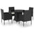 5 Piece Garden Dining Set Poly Rattan Black