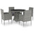 5 Piece Garden Dining Set Poly Rattan Anthracite & Grey