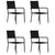 5 Piece Garden Dining Set Poly Rattan Black