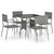 5 Piece Garden Dining Set Poly Rattan Grey