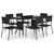 7 Piece Garden Dining Set Poly Rattan Black