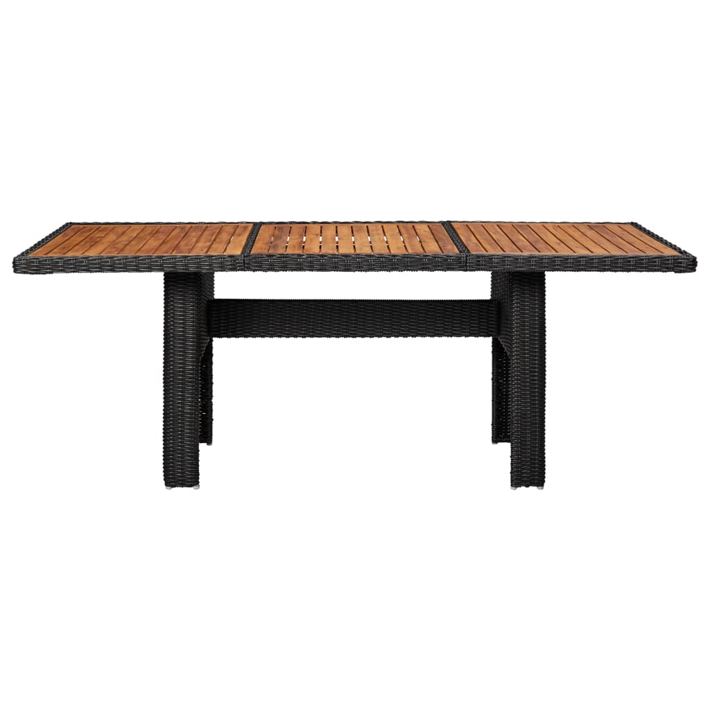 7 Piece Garden Dining Set Poly Rattan Black