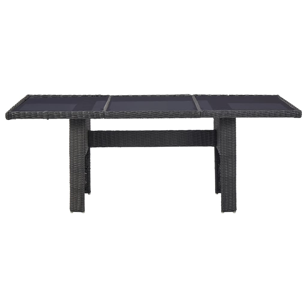 7 Piece Garden Dining Set Poly Rattan Black