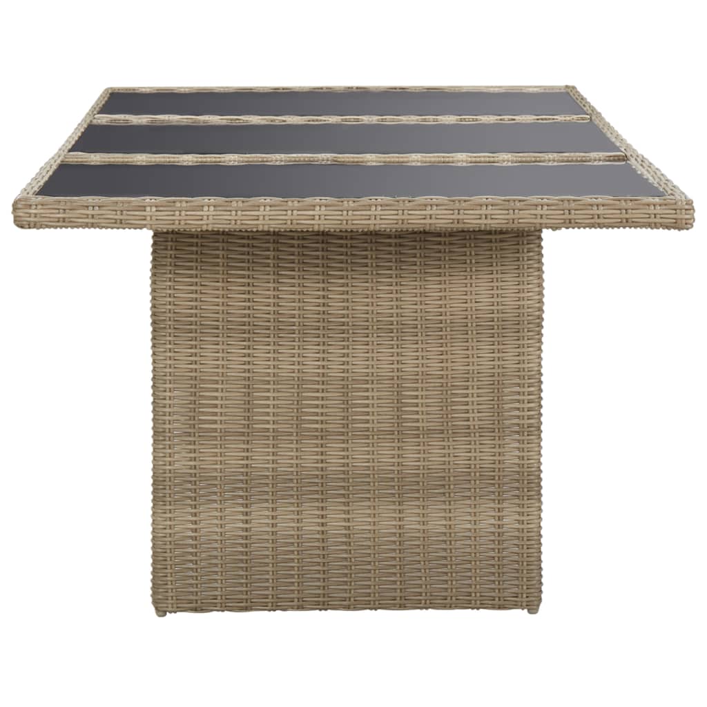 9 Piece Garden Dining Set Poly Rattan Brown