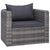 8 Piece Garden Lounge Set with Cushions Poly Rattan Grey