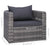 9 Piece Garden Lounge Set with Cushions Poly Rattan Grey