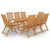 9 Piece Garden Dining Set Solid Teak Wood