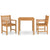 3 Piece Garden Dining Set Solid Teak Wood