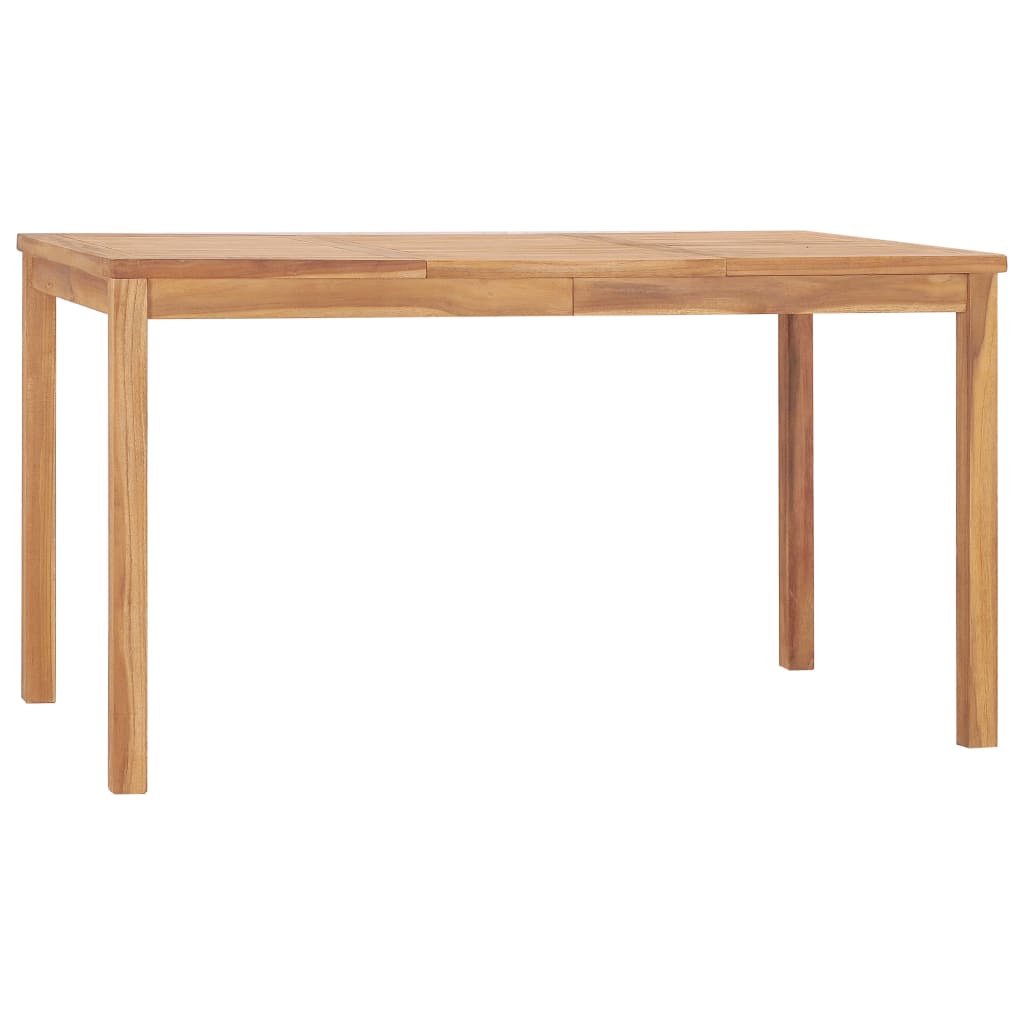 5 Piece Garden Dining Set 140x80 cm Solid Teak Wood