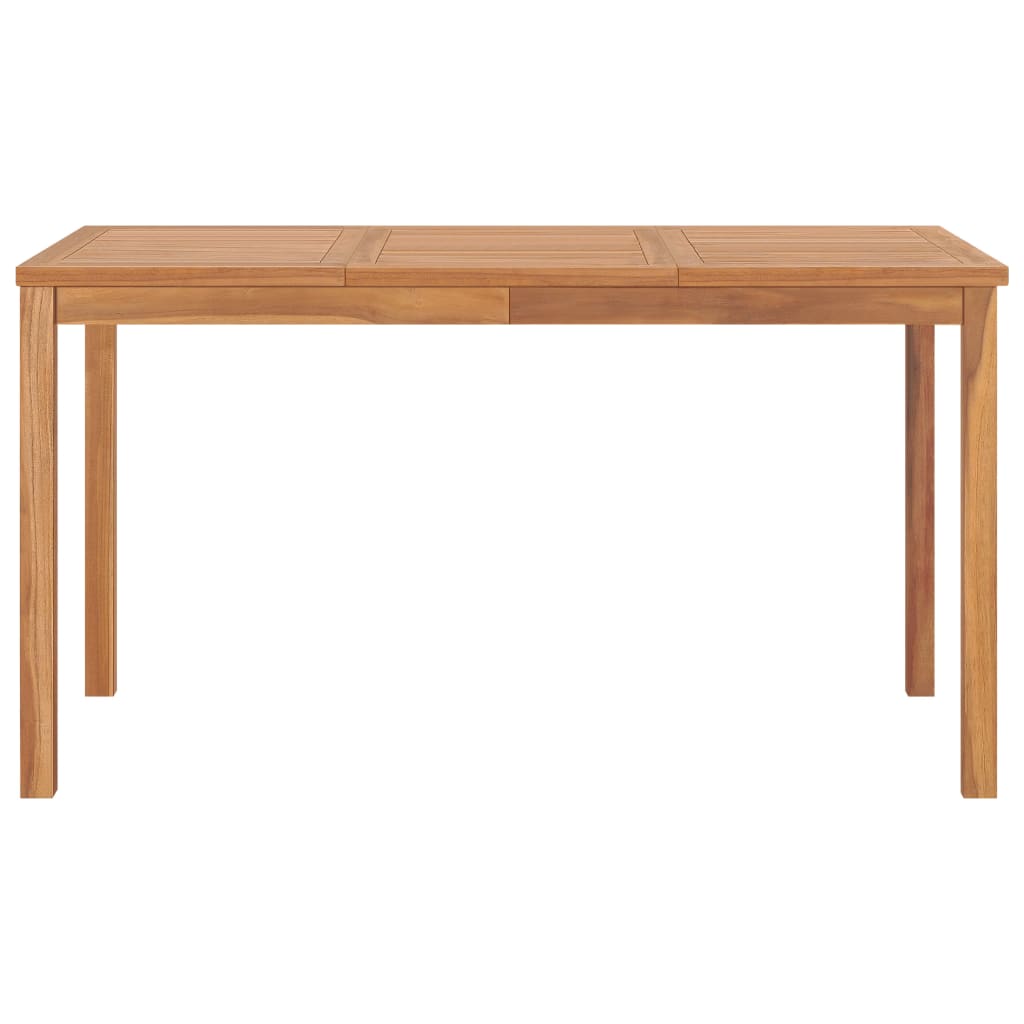 5 Piece Garden Dining Set 140x80 cm Solid Teak Wood