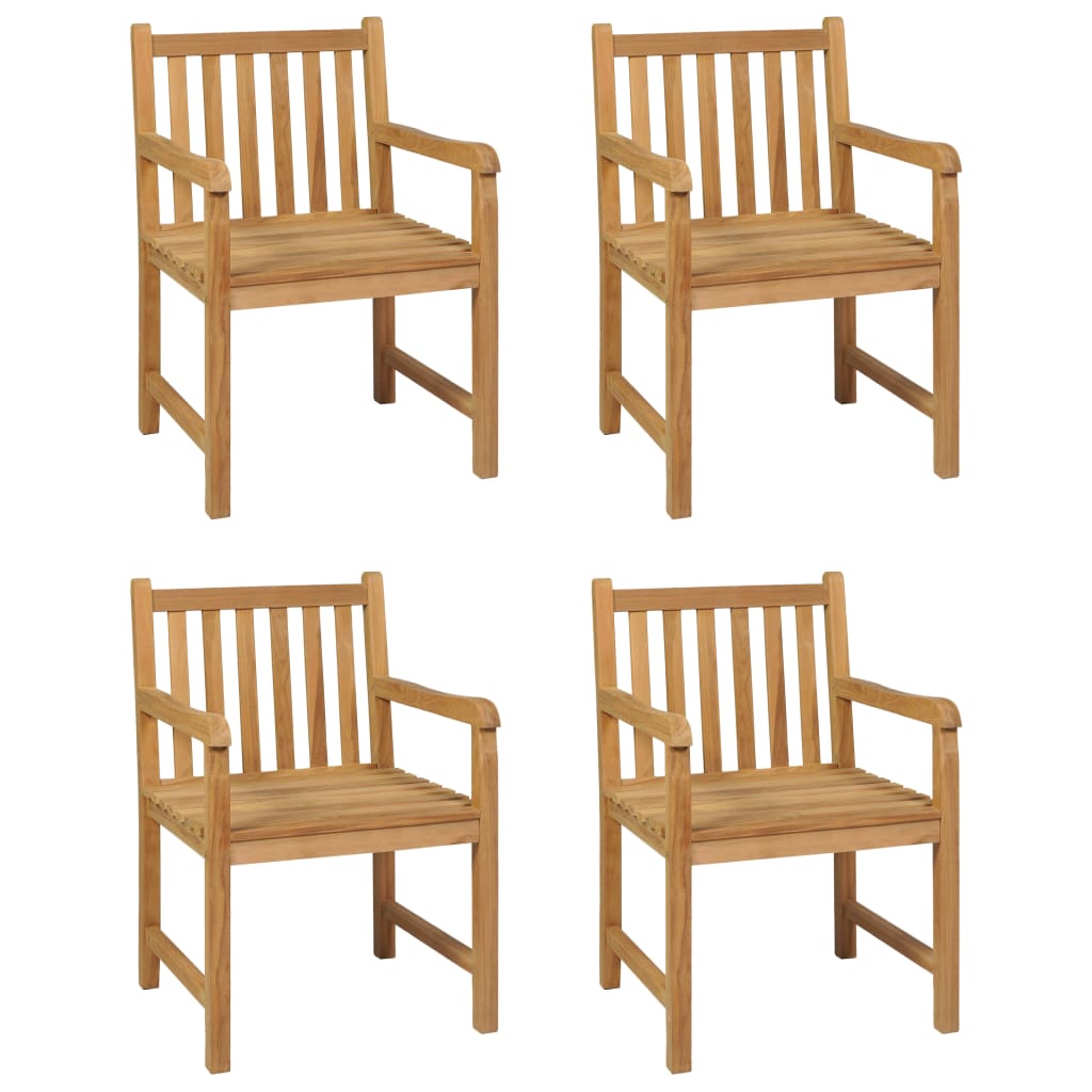 5 Piece Garden Dining Set 140x80 cm Solid Teak Wood