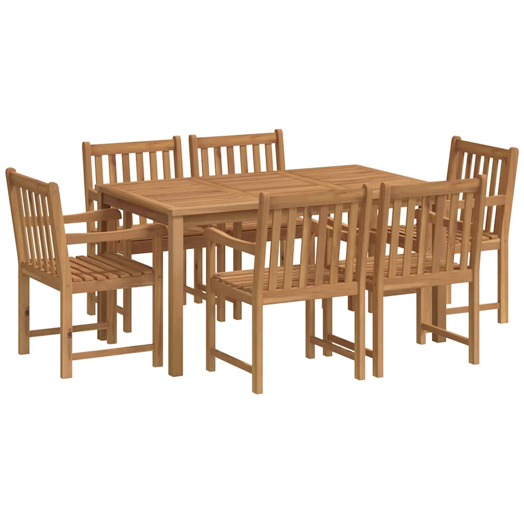 7 Piece Garden Dining Set 150x90 cm Solid Teak Wood
